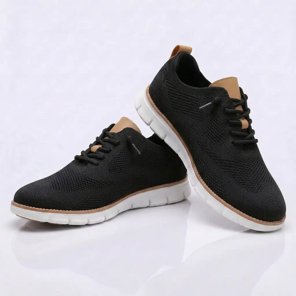 Sapato ortopédico masculino knit derby antiderrapante com suporte de arco