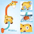 Brinquedo de banho girafa chuveiro interativo para bebés com jogo de água e luzes coloridas