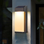 Candeeiros solares de parede LED retangulares, impermeável IP44, cor preta, conjunto de 2 unidades