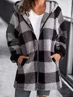 Sweater mulher oversize com capuz corte folgado casual