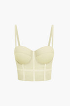 Top de renda feminino bustier com taças acolchoadas e alças ajustáveis