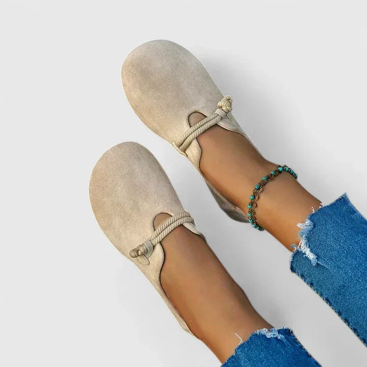 Mocassins femininos sem atacadores bico redondo sola plana