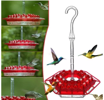 Comedouro para beija-flores antiformigas suspenso exterior com 30 portas hexagonais