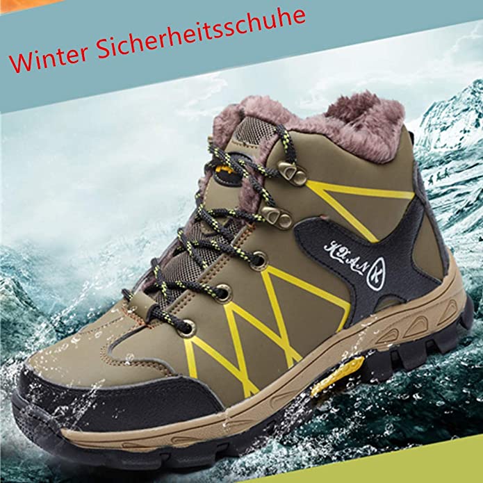 Sapatos de segurança biqueira de aço impermeável antiderrapante para inverno