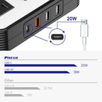 Inversor de carro 200W DC 12V para 220V AC com porta USB-C 20W e carregamento rápido