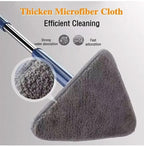 Mop giratório 360° cabeça triangular microfibra absorvente para chão e janelas