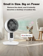Ventilador de coluna ajustável com oscilação 3D, 3 modos, ultra-silencioso 26 dB, branco