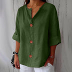 Blusa linho feminina folgada casual primavera verão