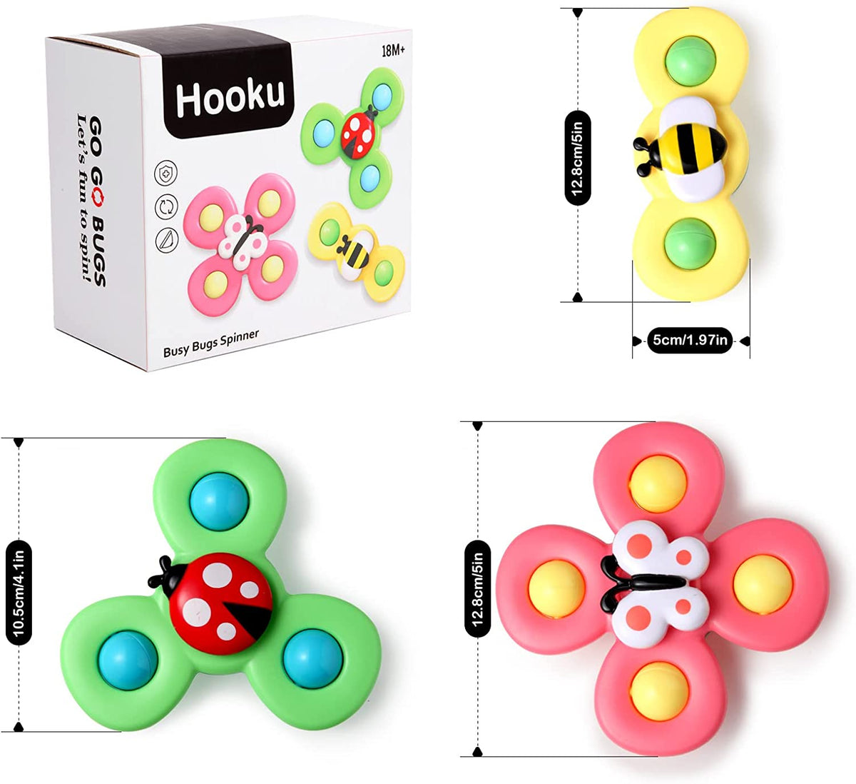 Brinquedo de banho giratório sensorial para crianças em ABS seguro, colorido