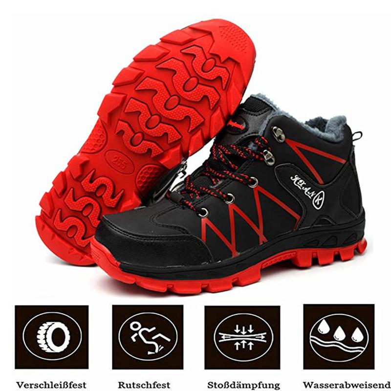 Sapatos de segurança biqueira de aço impermeável antiderrapante para inverno