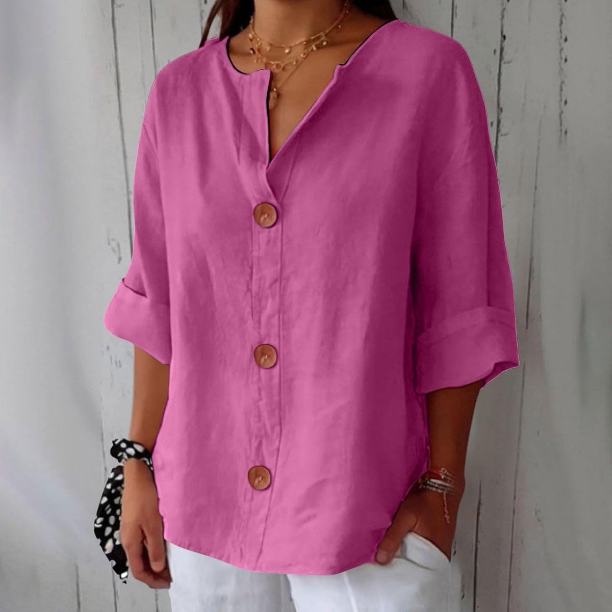 Blusa linho feminina folgada casual primavera verão