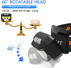 Lanterna Frontal LED Recarregável com sensor de movimento, 1200 lúmens, pack 2 unidades