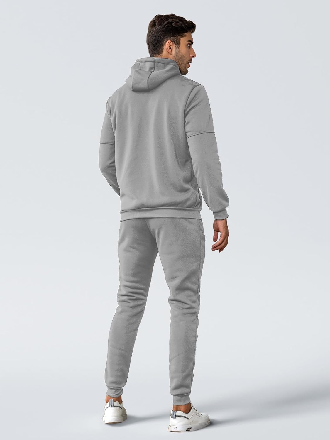 Fato de treino masculino slim-fit respirável com pullover e calça combinados