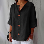 Blusa linho feminina folgada casual primavera verão