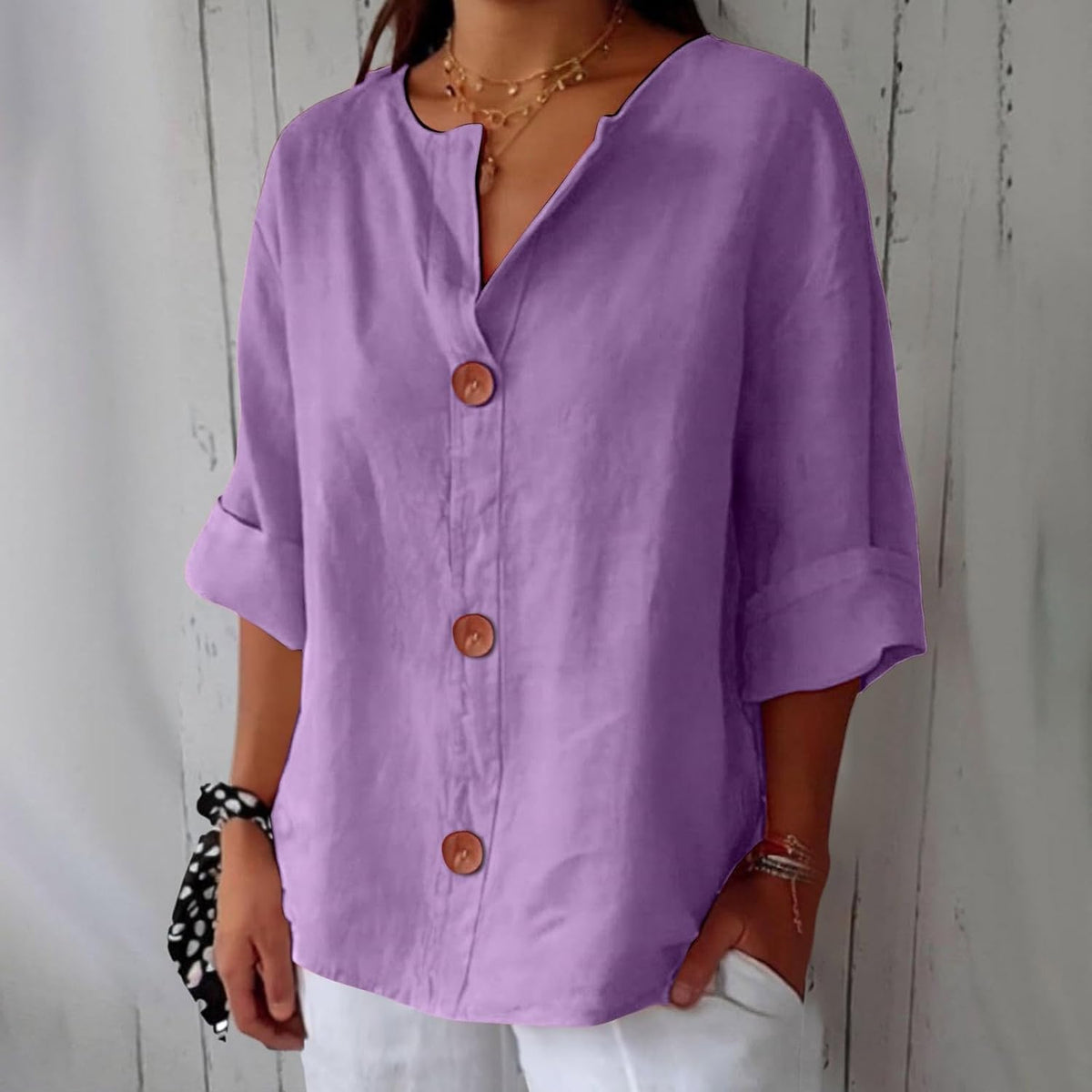 Blusa linho feminina folgada casual primavera verão