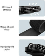 Ventilador USB para carro com suporte encosto de cabeça, 3 velocidades, conjunto 2 unidades