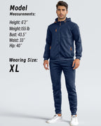Fato de treino masculino slim-fit respirável com pullover e calça combinados
