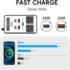 Inversor de carro 200W DC 12V para 220V AC com porta USB-C 20W e carregamento rápido