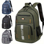 Mochila de couro masculina resistente com compartimento para laptop e alças ajustáveis