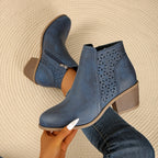 Botas femininas respiráveis com suporte e fecho zipper lateral