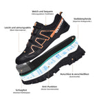 Sapatos de segurança com biqueira de aço leves e antiderrapantes, proteção anti-esmagamento e sola Kevlar