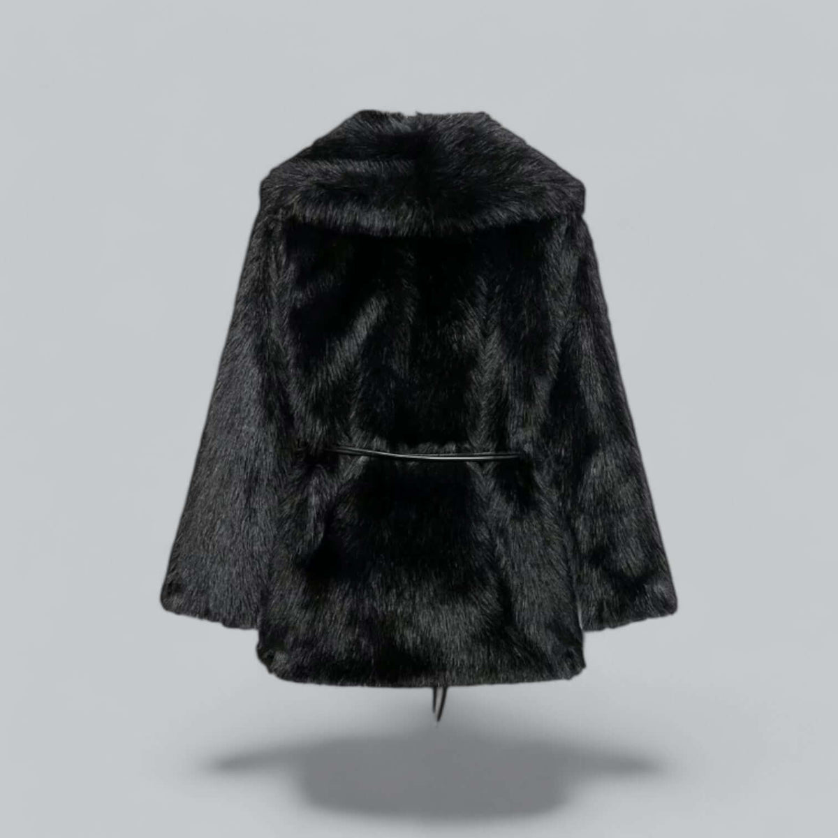 Casaco midi feminino com cinto, corte elegante para o inverno