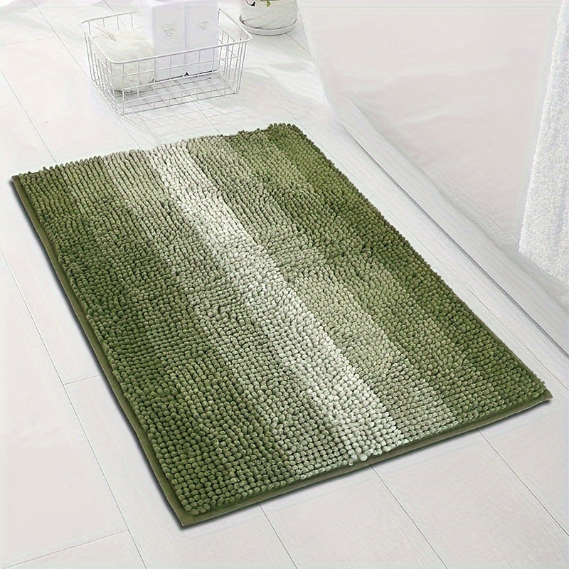 Tapete de banho em chenille antiderrapante e absorvente, lavável à máquina