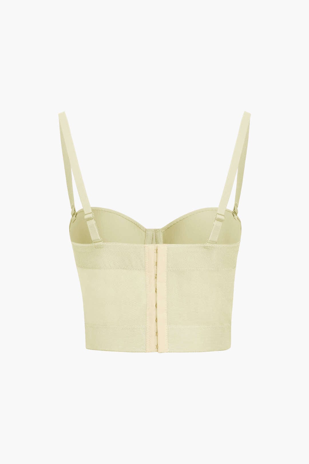 Top de renda feminino bustier com taças acolchoadas e alças ajustáveis
