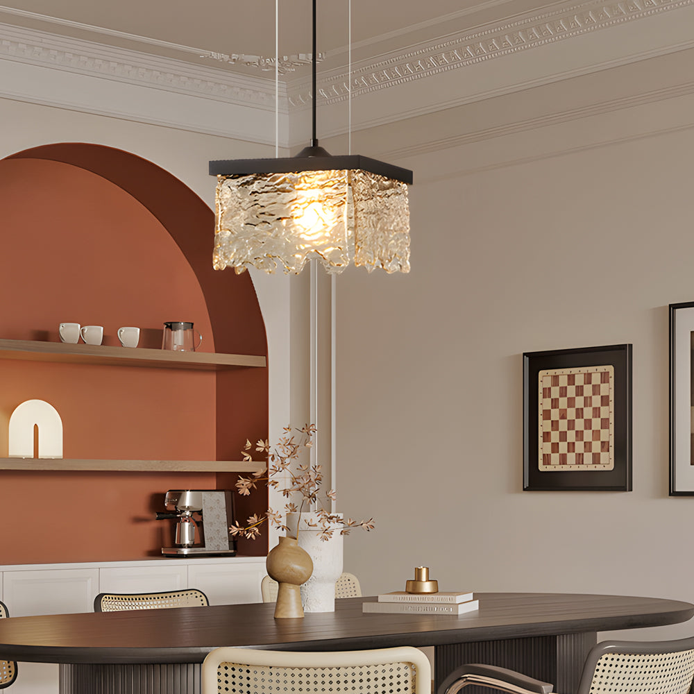 Lustre de teto em vidro e ferro preto com 3 temperaturas de cor, ideal para sala de jantar, casquilho E27
