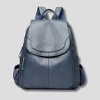 Mochila de couro antifurto feminina com textura em relevo e alças reguláveis