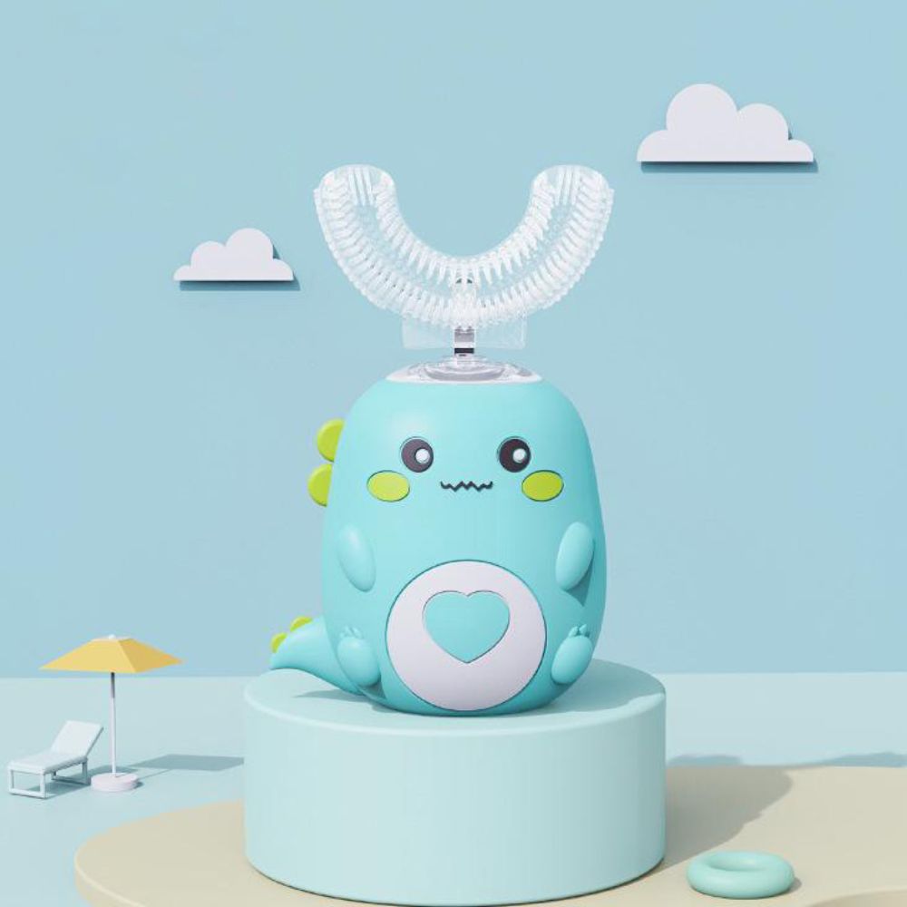 Escova de dentes elétrica sónica para crianças U-Shape 360° com timer automático e recarregável