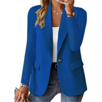 Blazer feminino manga longa casual em várias cores