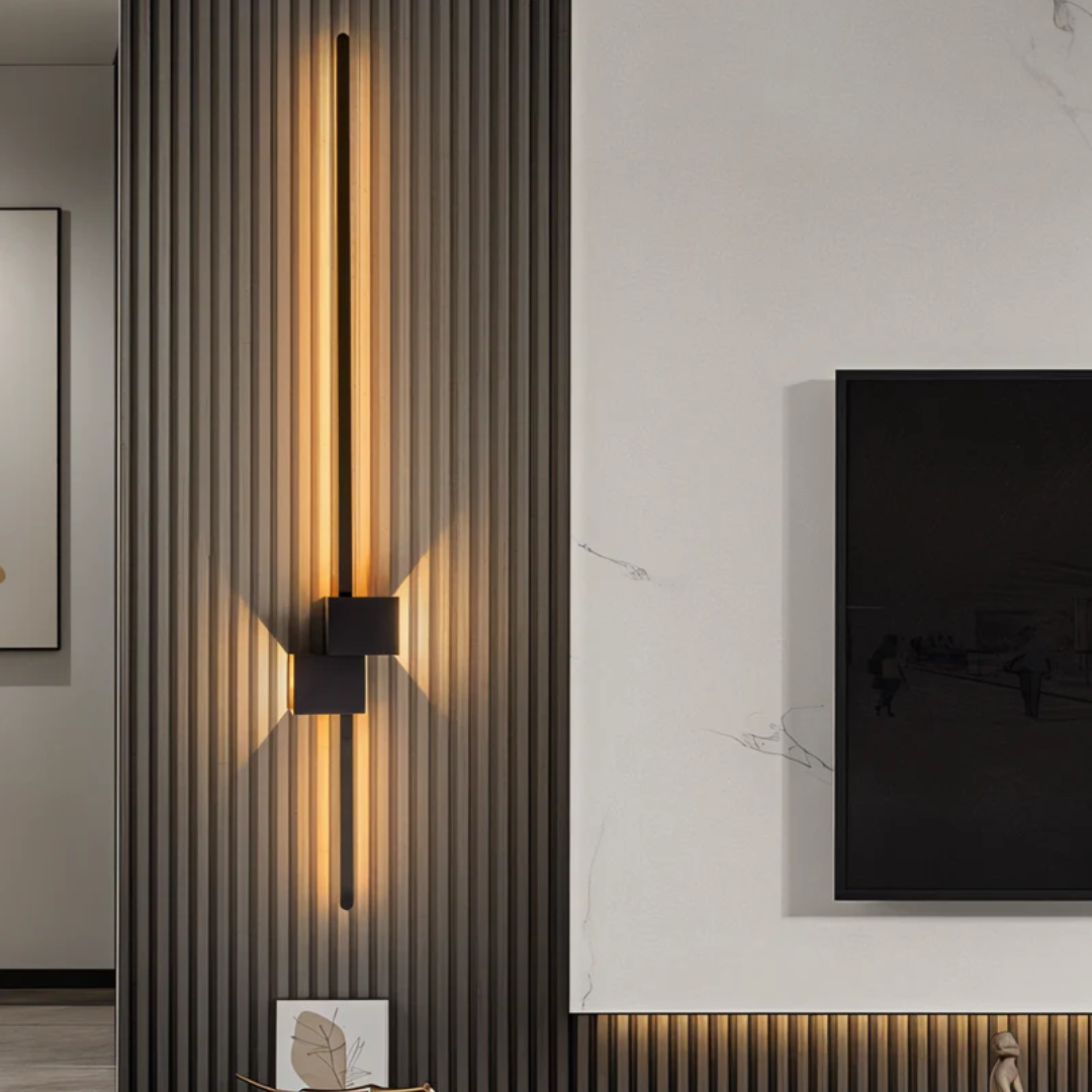 Candeeiro de parede LED minimalista em alumínio, design moderno para interior