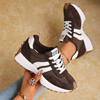 Sapatilhas retro femininas estilo camurça perfil baixo