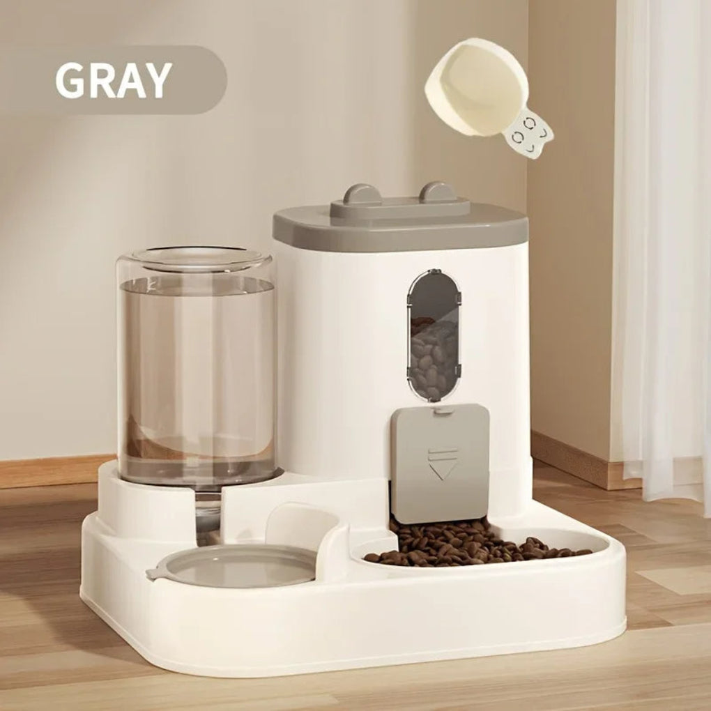 Comedouro automático 2 em 1 para cães e gatos com bebedouro por gravidade BPA-free