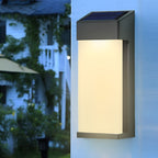 Candeeiros solares de parede LED retangulares, impermeável IP44, cor preta, conjunto de 2 unidades