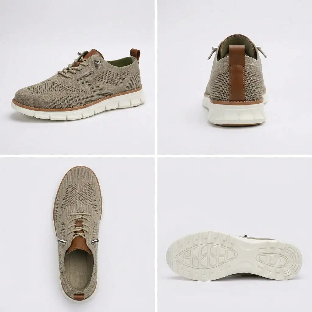 Sapato ortopédico masculino knit derby antiderrapante com suporte de arco