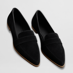 Mocassins femininos camurça ortopédicos palmilha acolchoada slip-on