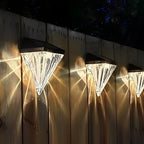 Candeeiro solar de parede LED preto geométrico à prova de água para exterior, conjunto de 2