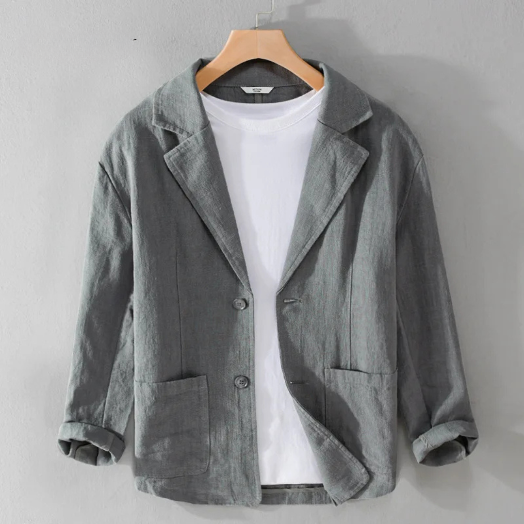 Blazer de linho homem pasvorm relaxado corte clássico
