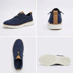 Sapato ortopédico masculino knit derby antiderrapante com suporte de arco