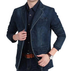 Blazer moderno casual para homem com lapela clássica e fecho de botões