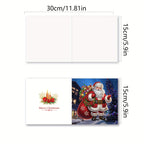 Kit pintura diamante 12 cartões Natal Pai Natal designs exclusivos