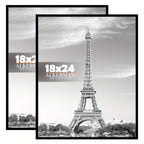Molduras de fotos pretas conjunto 2 peças montagem em parede, estilo clássico A4 e 30x40 cm