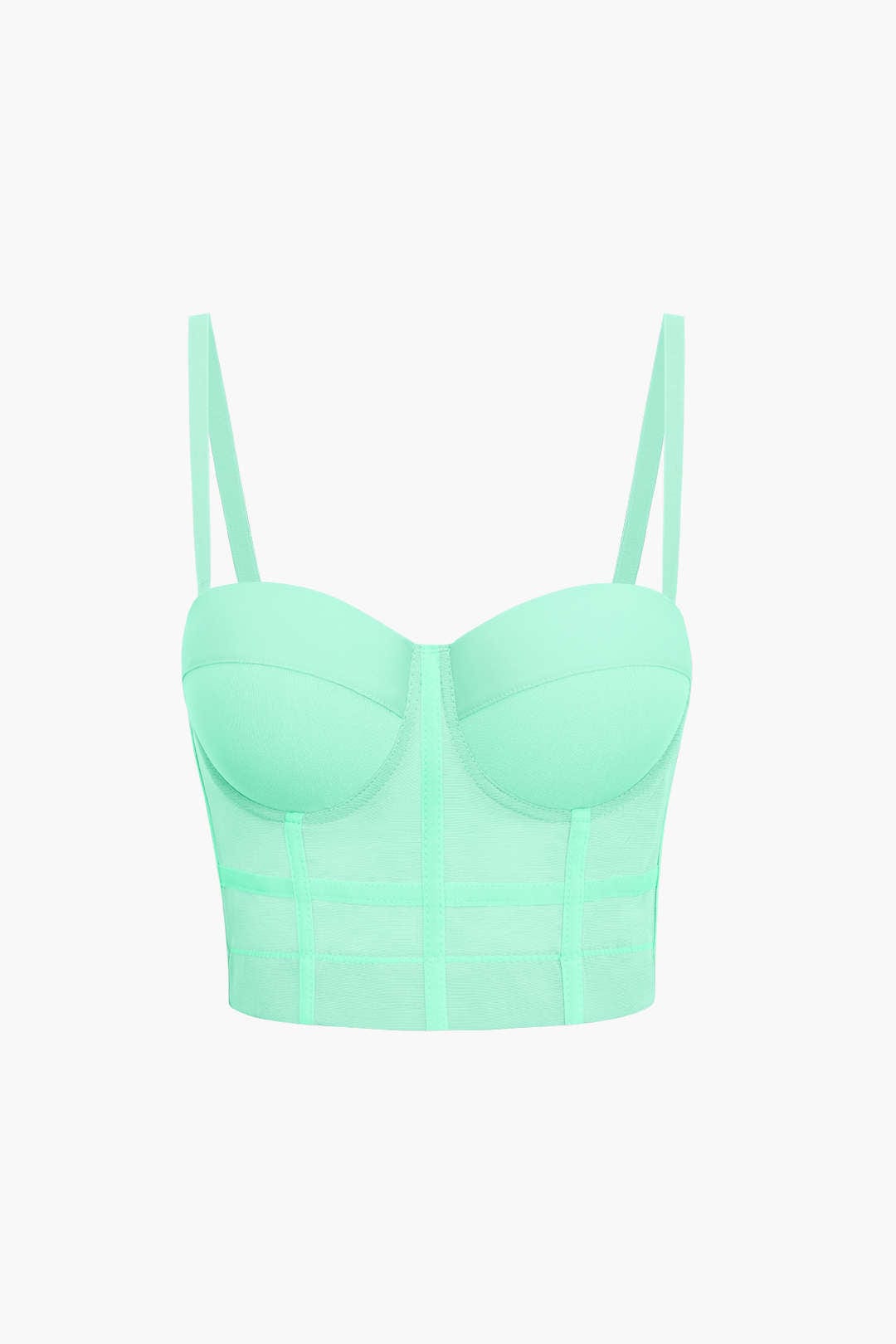 Top de renda feminino bustier com taças acolchoadas e alças ajustáveis