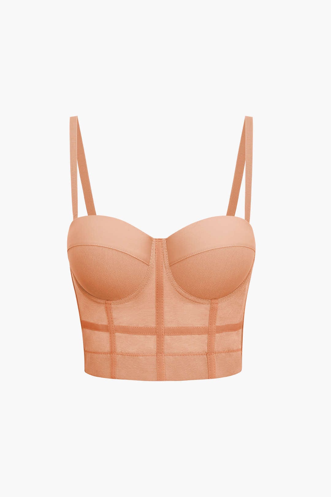 Top de renda feminino bustier com taças acolchoadas e alças ajustáveis