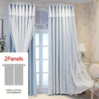 Cortinas bordadas fadas conjunto 2 painéis com filtragem de luz e argolas em poliéster