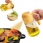 Spray de azeite 2 em 1 frasco de vidro 470ml para cozinha saudável