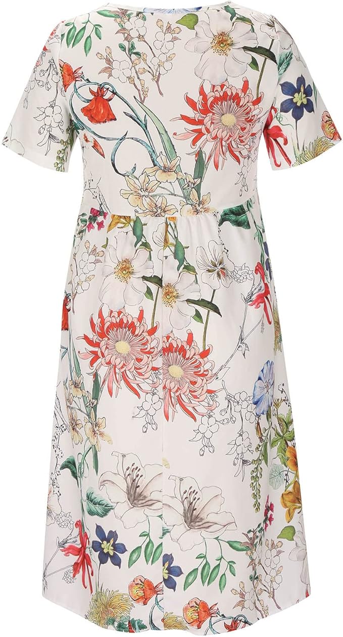 Vestido de Verão Floral | Branco com Padrão Florido | Envolvimento Feminino