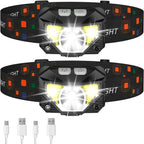 Lanterna Frontal LED Recarregável com sensor de movimento, 1200 lúmens, pack 2 unidades
